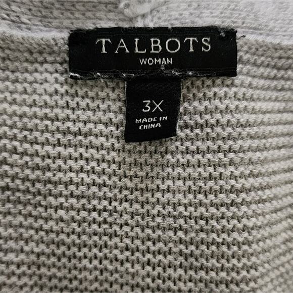 Talbots LIGHT Grey Neck‎ Detail Tunic Length Heavyweight Cozy Sweater Plus 3X - Picture 9 of 9